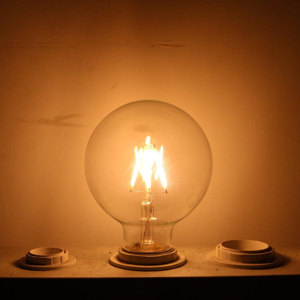 Mengjay 10 Stück Edison Vintage Glühbirne LED, LED Lampe E27 4W G95 (φ 95mm) Edison Retro Globe Glühlampe Warmweiß 2200K Edison Birne - Filament Beleuchtung im Dekorative Lampe