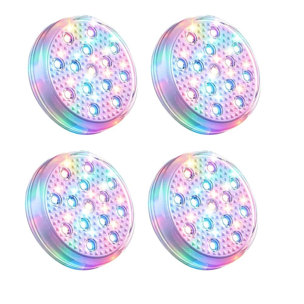 Aundhegrtt Color Changing Led Floating Pool Lights 4PCS Rechargeable Underwater Submersible for Pond Aquarium
