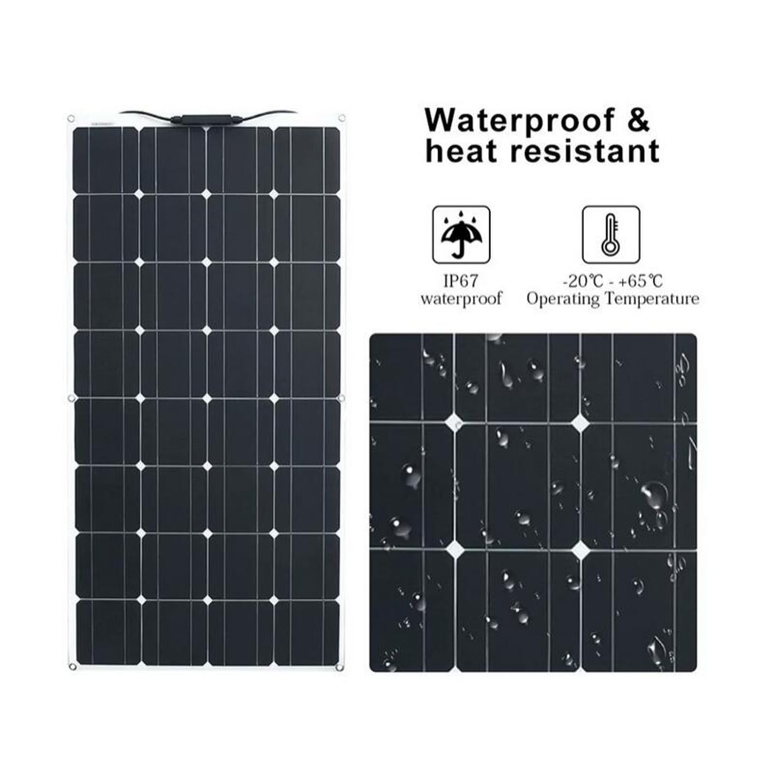 Panel słoneczny 100W-600W, elastyczny pojedynczy kryształ 300W 12V zginalny lekki panel słoneczny do kampera, przyczepy, kampera, jachtu, kabiny, namiotu i innych scen