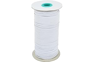 1/8" White Braided Elastic Cord and Rope