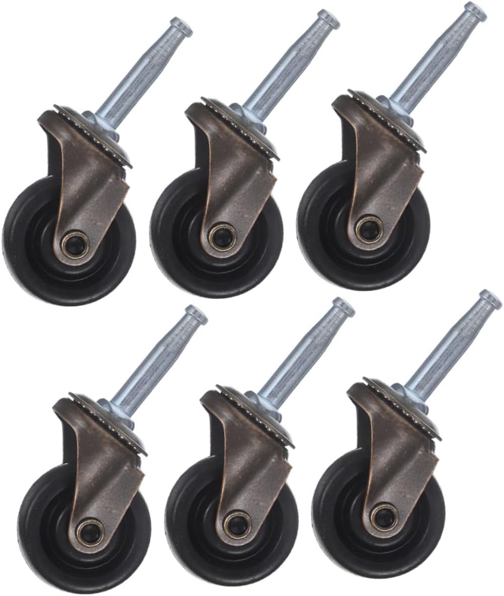 SHOWERORO 6pcs Casters Silent for Furniture Heavy Duty Caster Wheels Easy Install for Office Chair