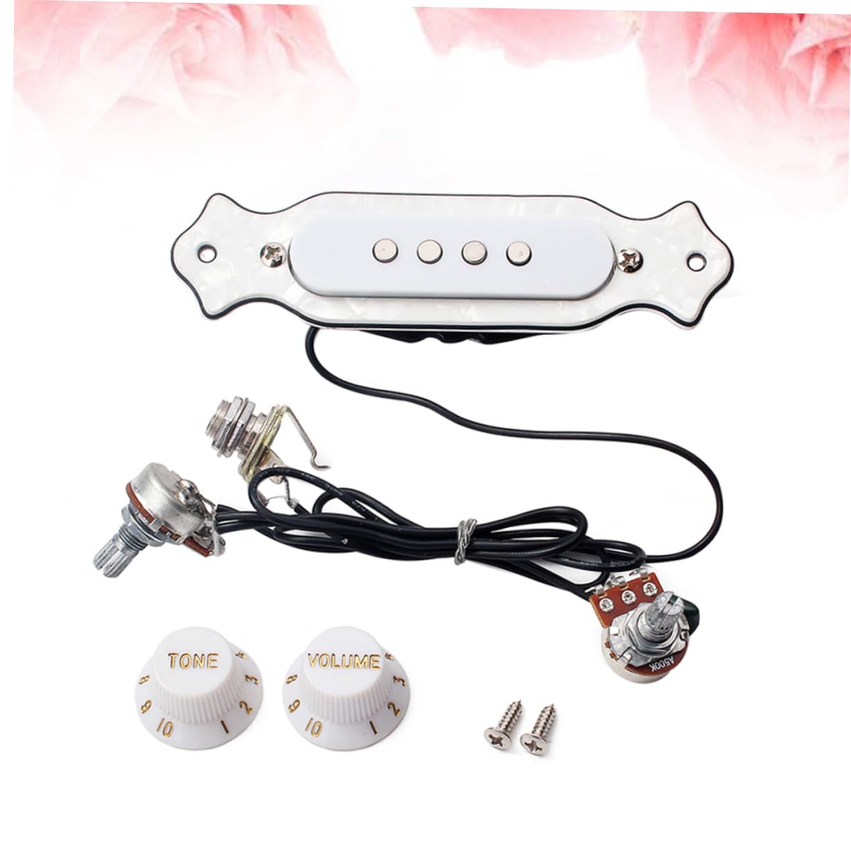 BESTonZON 3pezzi Pickup Elettrico Per Chitarra Acustica Corde Con Controllo Del Volume e Del Suono Bianco Adatto Per Chitarre Folk e Elettriche