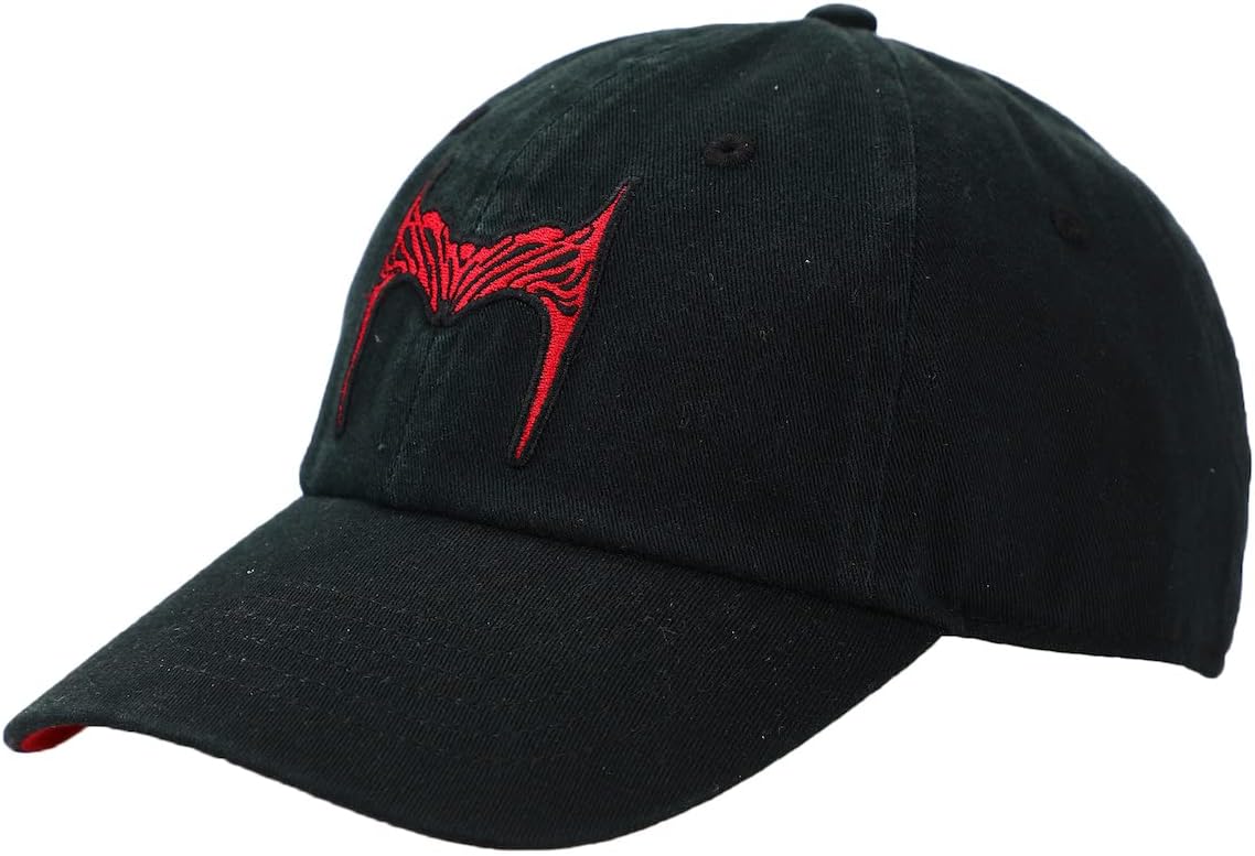 Scarlet Witch Head Piece Embroidery Black Cotton Twill Adjustable Hat