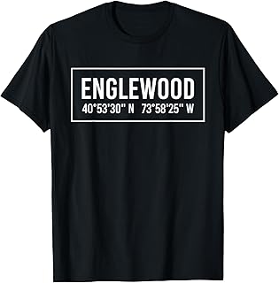 ENGLEWOOD NJ NEW JERSEY Funny City Coordinates Home Gift T-Shirt