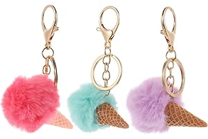 Charming Trio of Ice Cream Keychains: A Sweet Addition to Backpacks and Bags