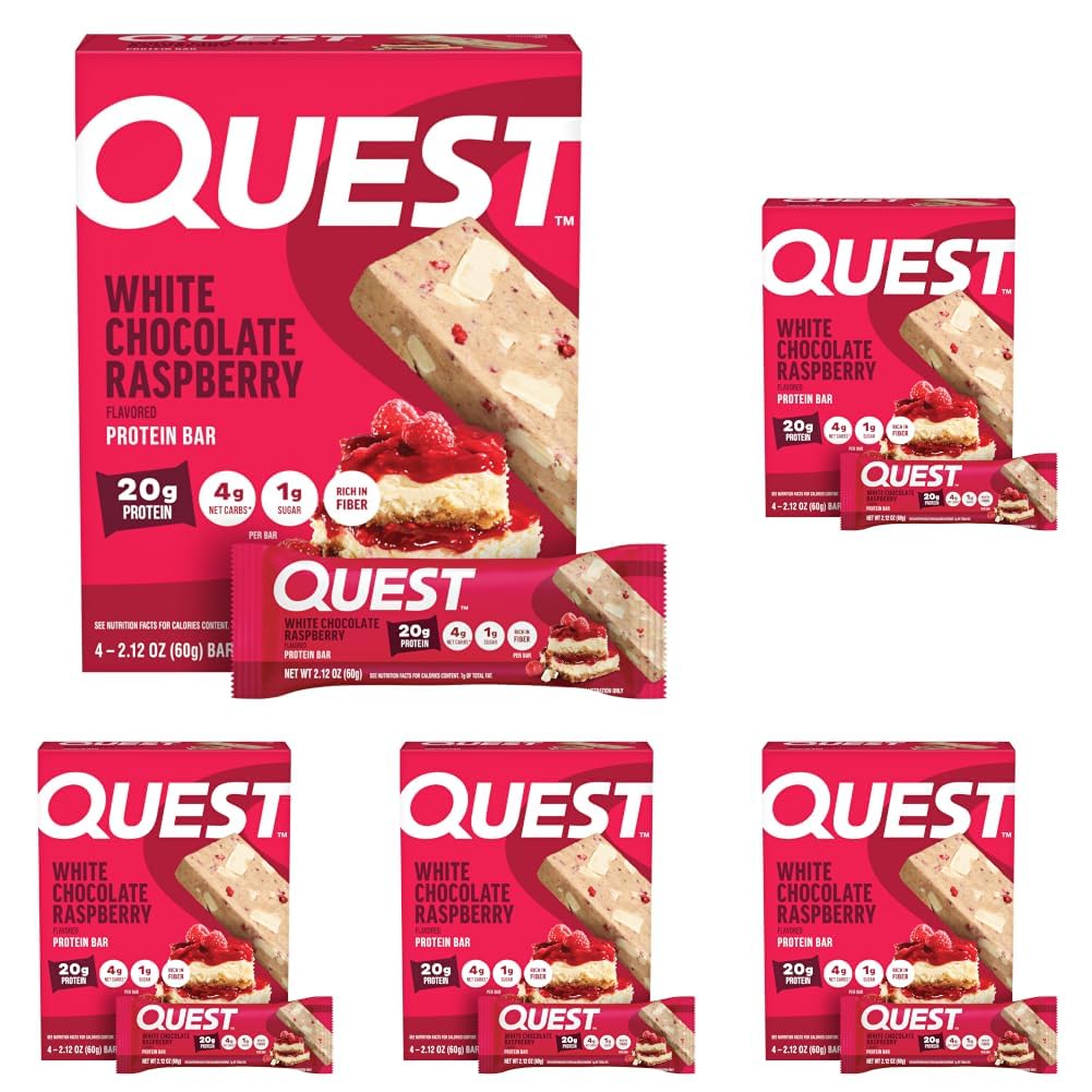 Quest Nutrition Double Chocolate Chunk Protein Bars, 20g Protein Bars, 1g Sugar, 4g Net Carb, Gluten Free, Keto Friendly, 4 Count — Amazon image 17