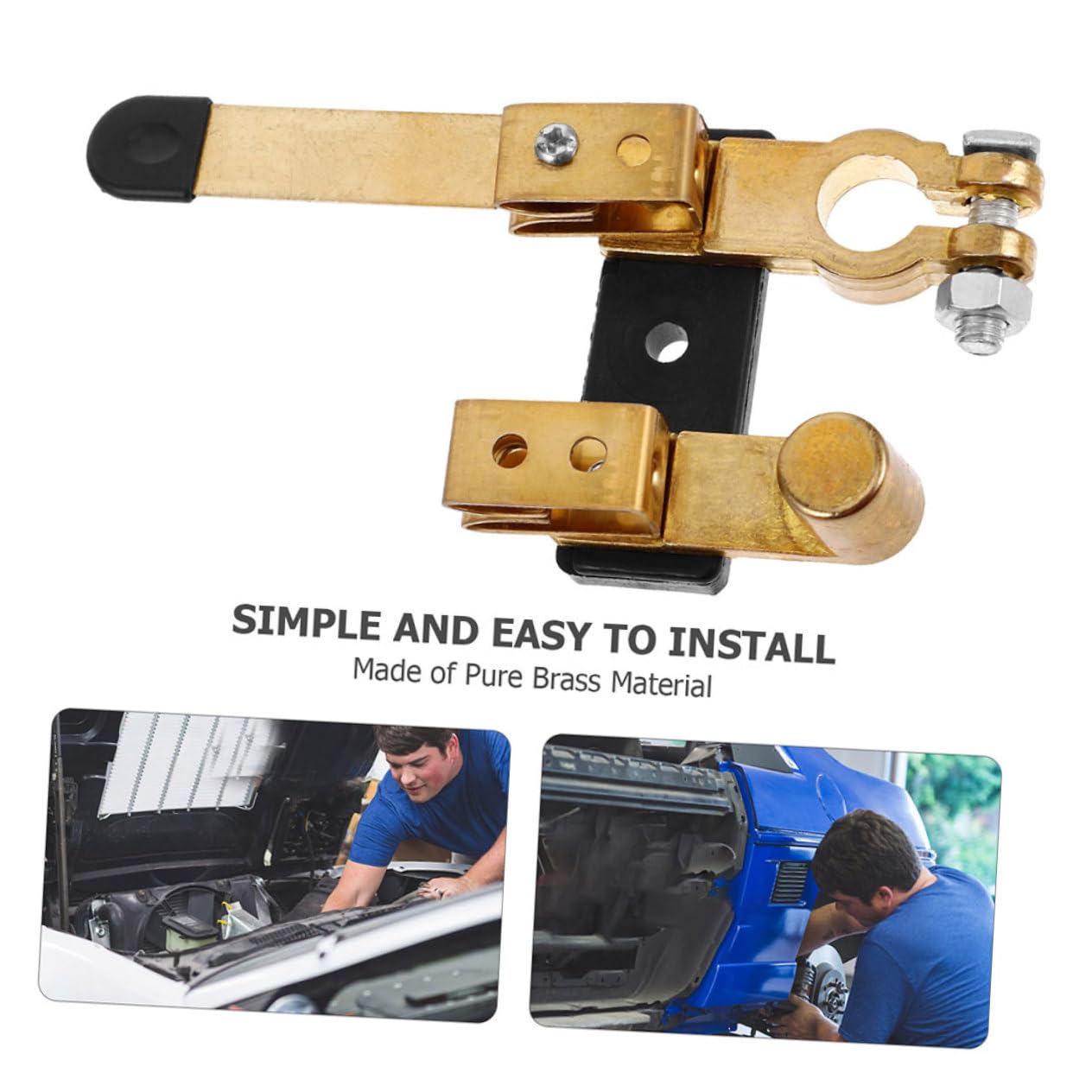 DECHOUS 2PCS Heavy Duty Battery Disconnect Switch for Cars RVs and Marine Brass Cutoff Isolator for Vehicle and Boat Safety
