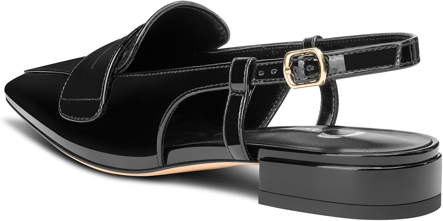 Castamere Slingback Flats for Women Close Pointed Toe Loafers Low Heel Slip-on Pumps Office Casual Dress Shoes 0.8 Inches Heels - Image 5