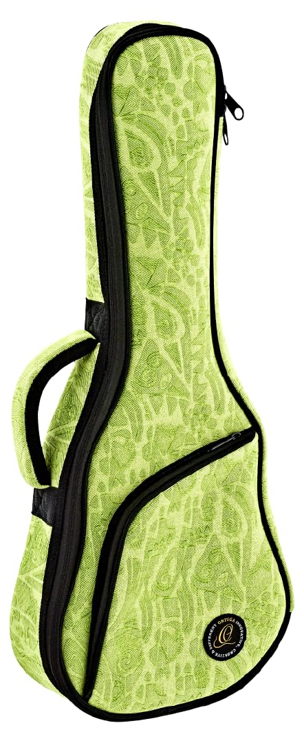 Ortega Guitars Jean Ukulele Gigbag - Konzert Ukulele Tasche - Höhe 66 cm - Breite 23 cm - Mit Schultergurten - Baumwolle / Leinen, Grün (OUB-CC-GRJ)