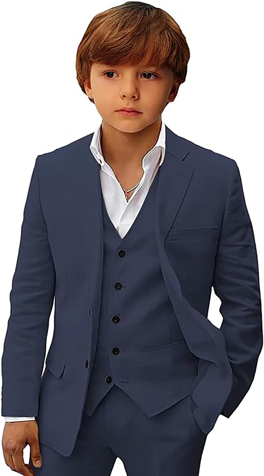 Vestiti di lino del ragazzo 3 pezzi abiti slim fit abito da sposa due bottoni smoking set
