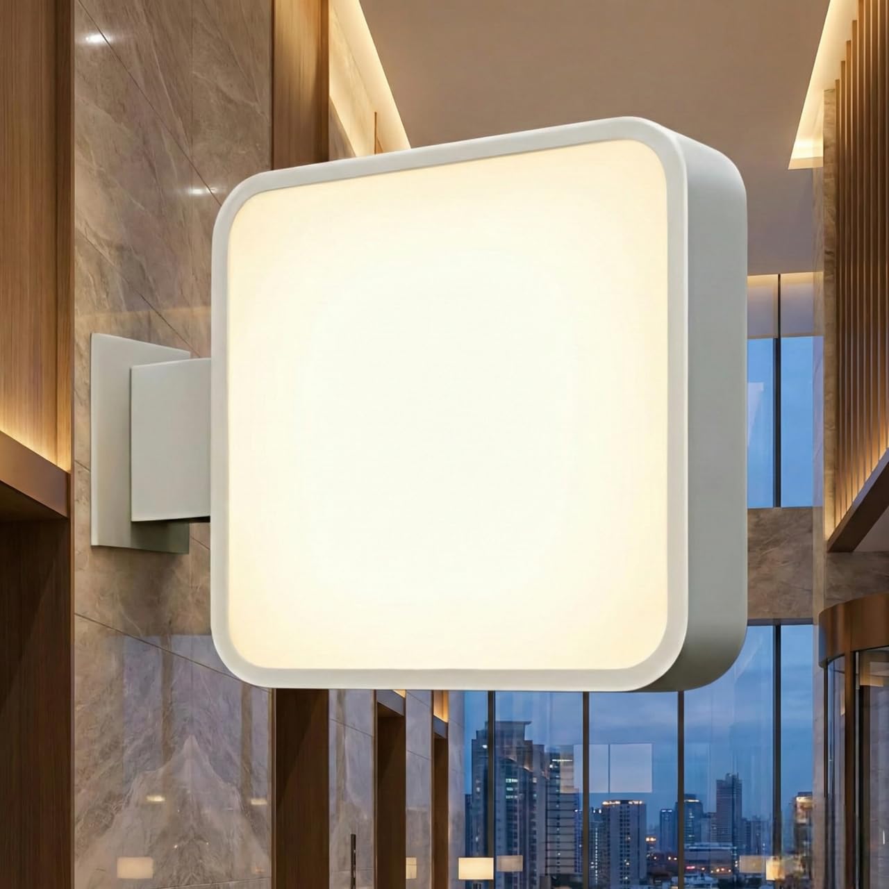 Acrylic LED Lollipop Flange Sign Board – 18×18 Inch Round & Square, White Illuminated Message Display for Shop, Café, Restaurant & Bar (Square Shape)-image-34