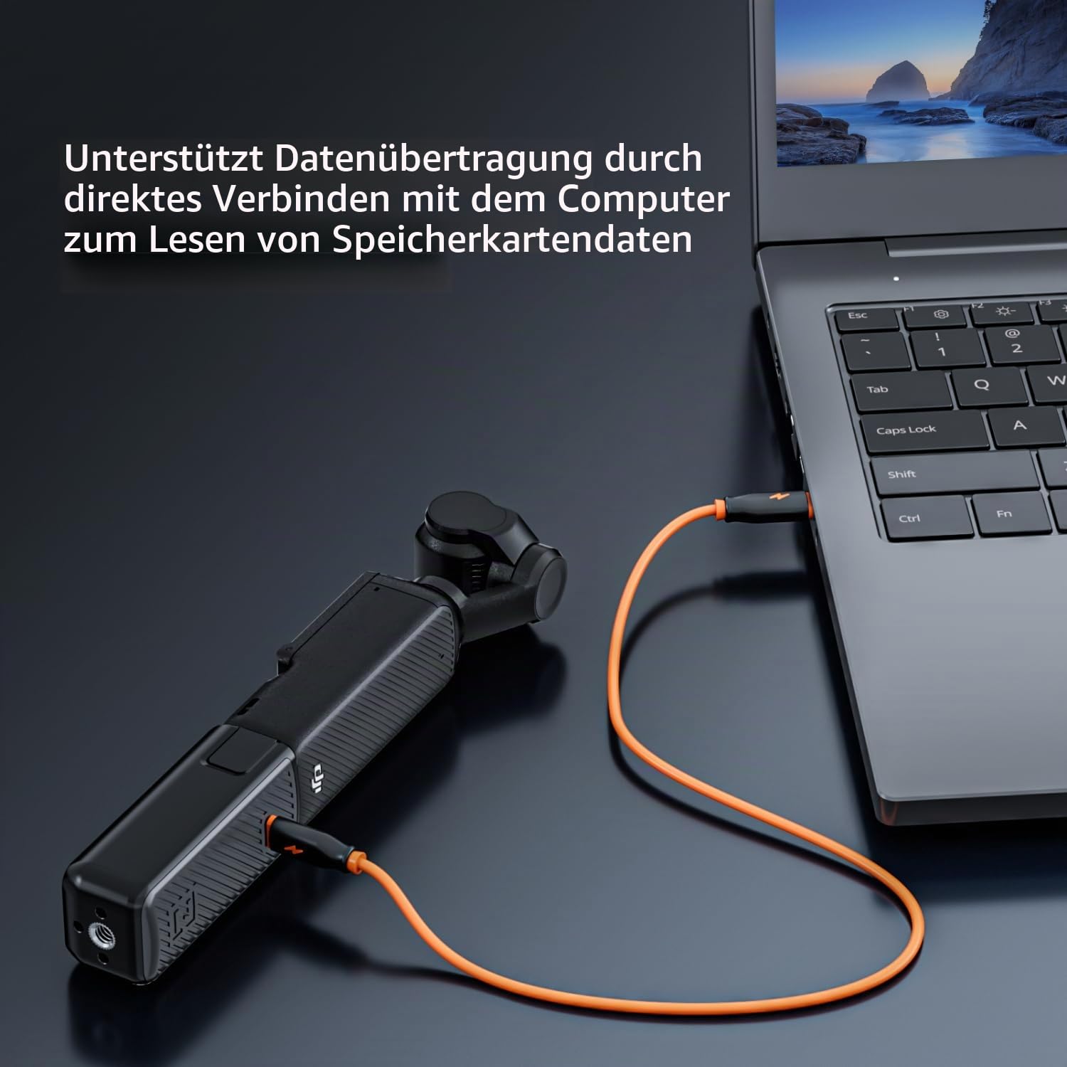 ZGCINE PK-H01 Akku Griff für Pocket 3 Kamera, 17W Schnelllade Batteriegriff mit LCD Anzeige, 3200mAh Hochleistungsakku, USB-C PD Schnellladung & Datenübertragung, für Pocket 3 Battery Handle