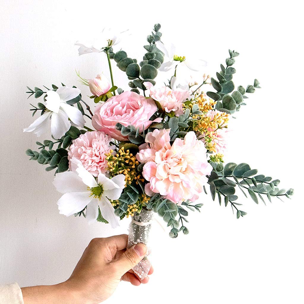 Fleurs de simulation rose de style nordique pour bureau et chambre