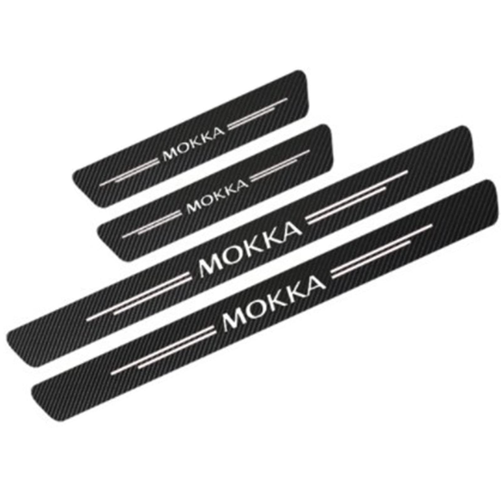 KLHYWEN 4Pcs Car Carbon Fiber Door Sill Kick Plates, for Op-el Mokka, Outer Door Sill Welcome Pedal Scuff Guard Threshold Plate Sticker Trim Protection Accessories,White