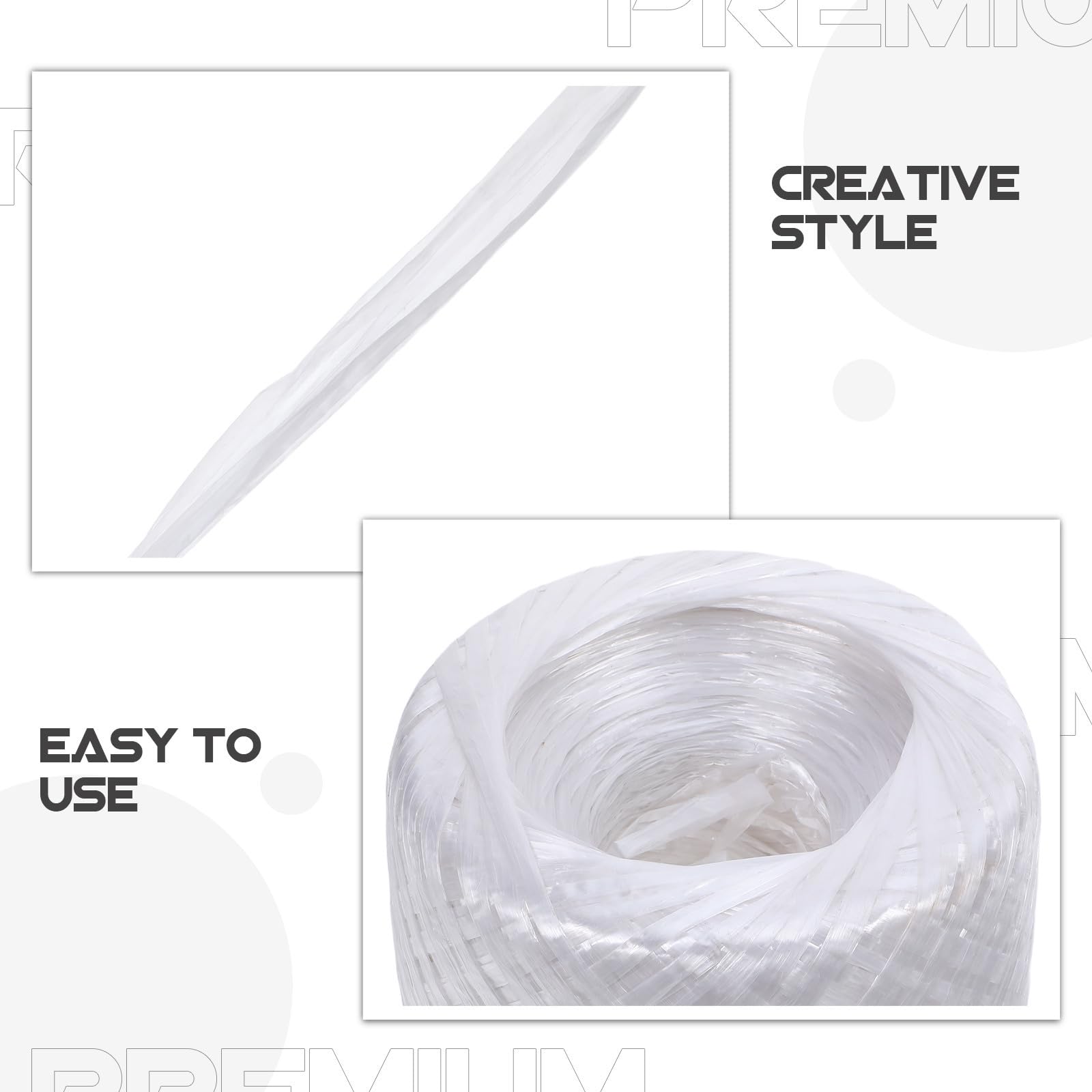 Alasum Corda di Plastica Filo Intrecciato Bianco per Imballaggio Resistente e Facile da Legare e Confezionamento Sicuro e Pratico per Uso Industriale