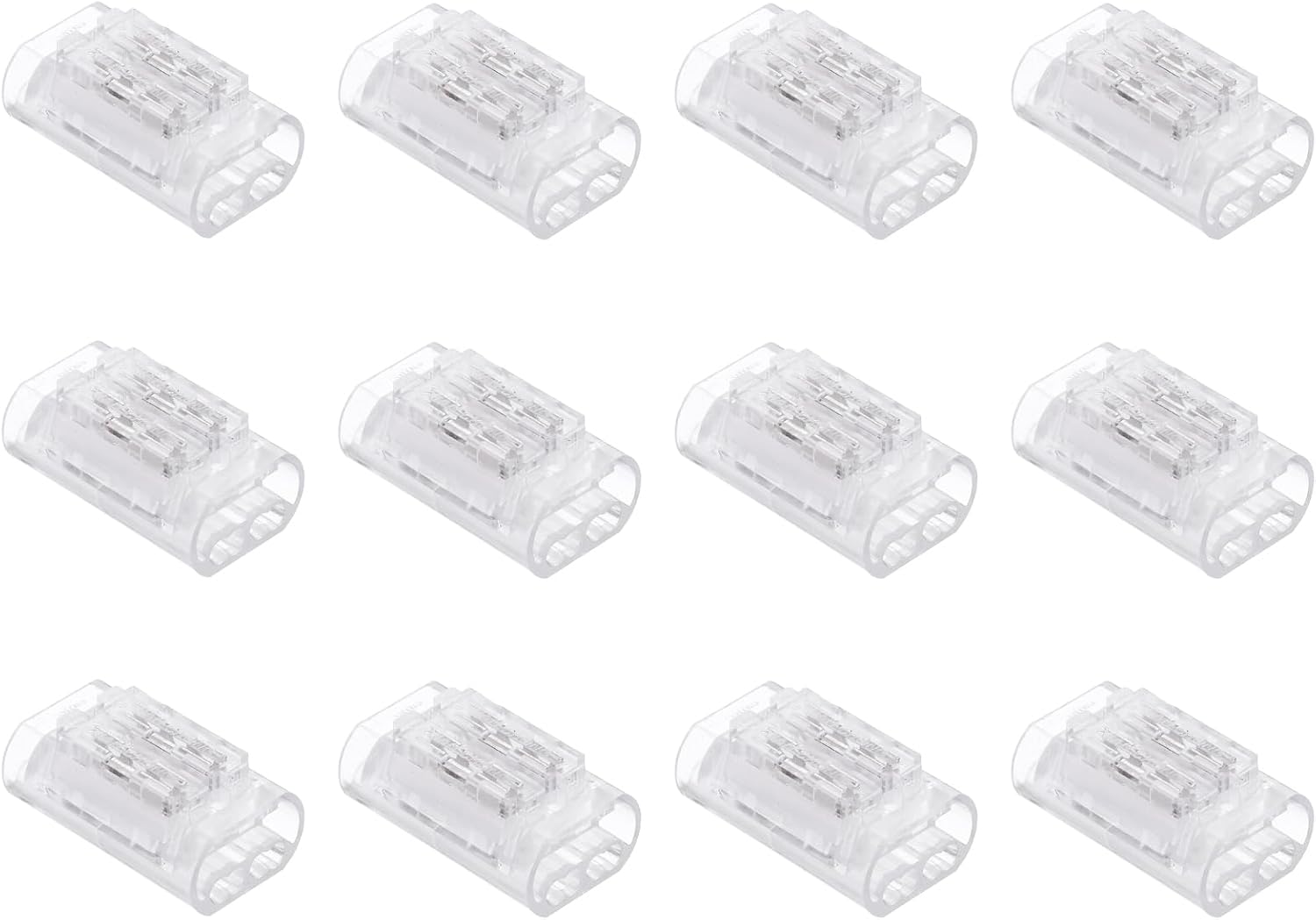MECCANIXITY 12 Pcs 4 Pin Wire Connectors 22-20 AWG No Strip Insulation Piercing Clips Electrical Connectors for LED Strip Lights Solderless Crimp