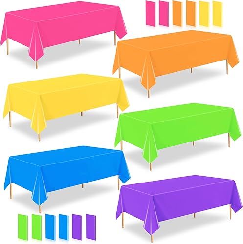 Miniatura 75 de Paquete de 4 manteles de plástico verde salvia, 54 x 108 pulgadas, desechables, impermeables, rectangulares para mesa, para boda de novia, fiesta de