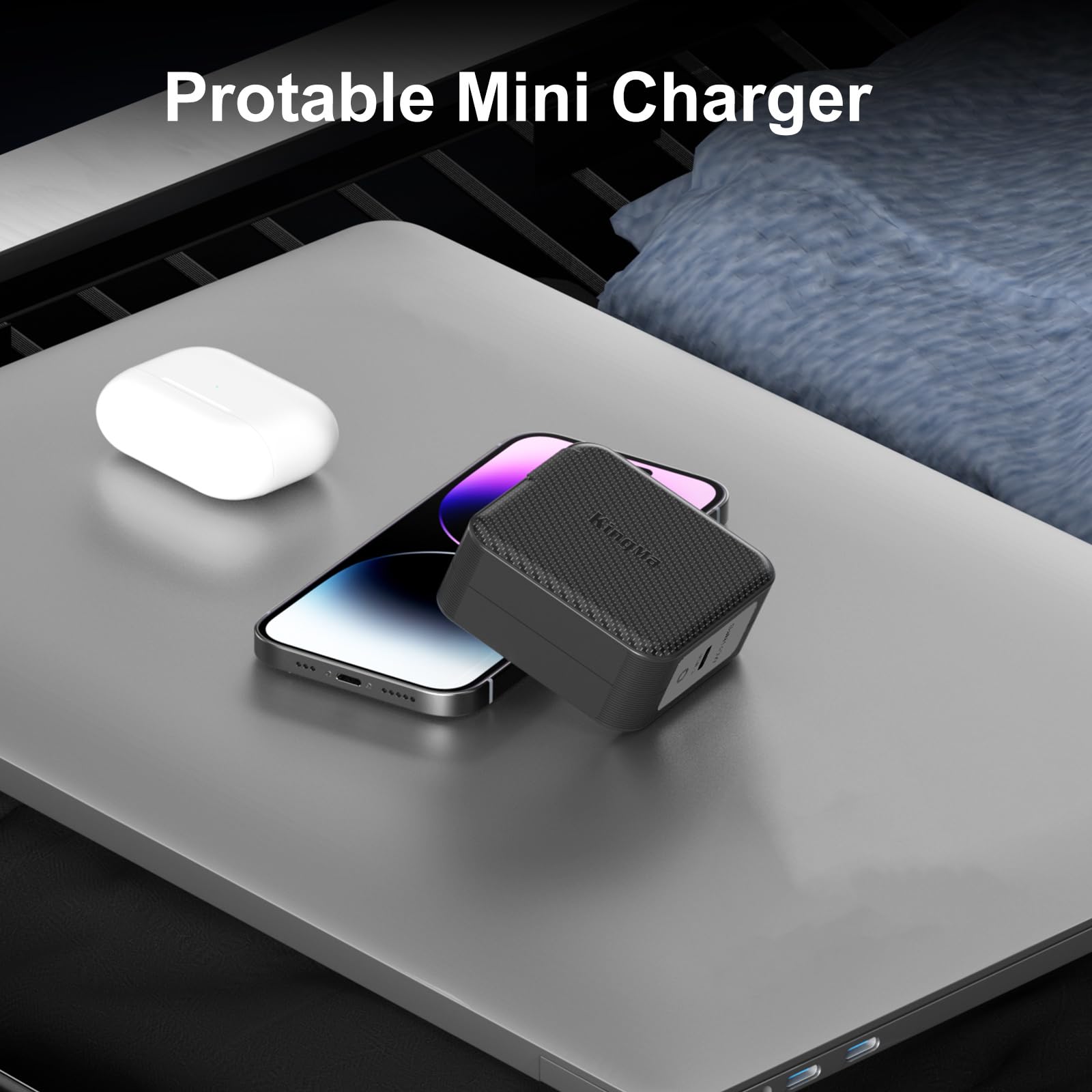 King Ma GAN 140W Laptop Charger, PD 3.1 Portable Fast Charger With Foldable Plug And USB-C Cable For UX501J YX/570ZD/Pro15/X1502Z/PR0551/451L BU400V PU500C And Phone/PS5
