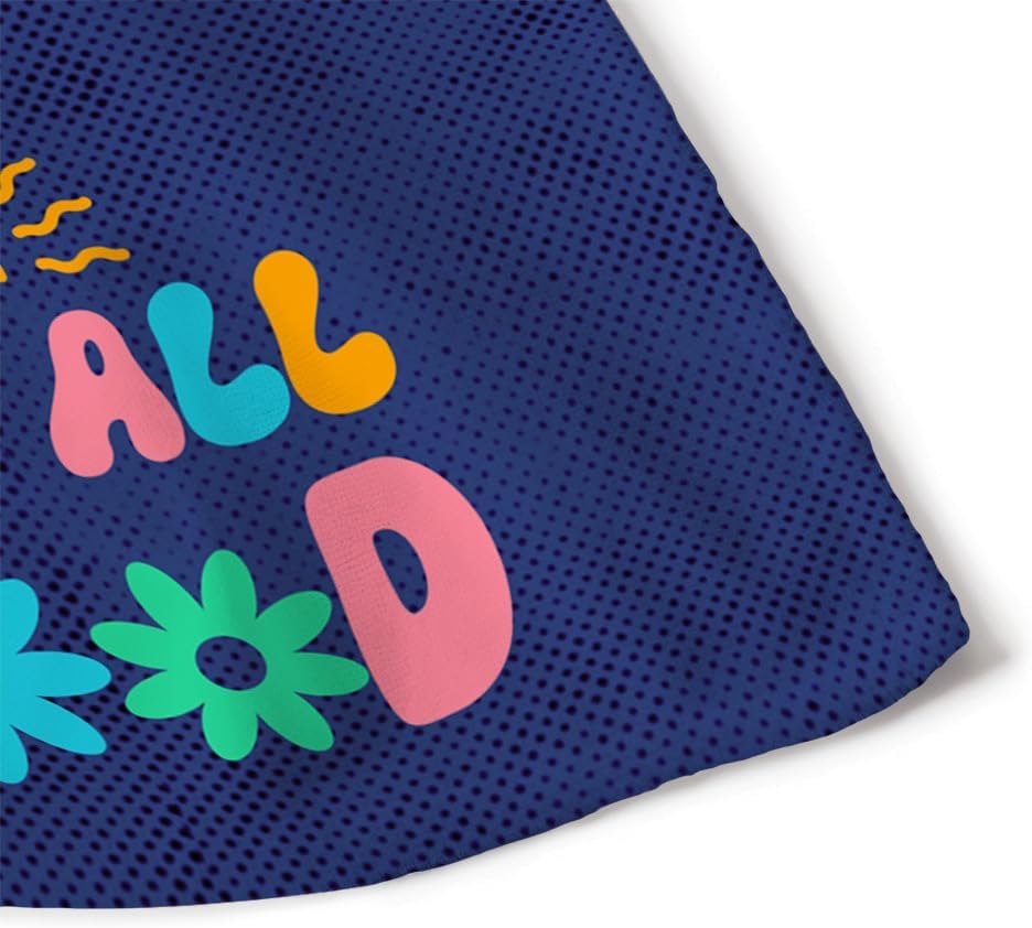 All is Good - Positive Vibes Polycotton Towel - Retro Graphic Gift - 30 x 60 inches