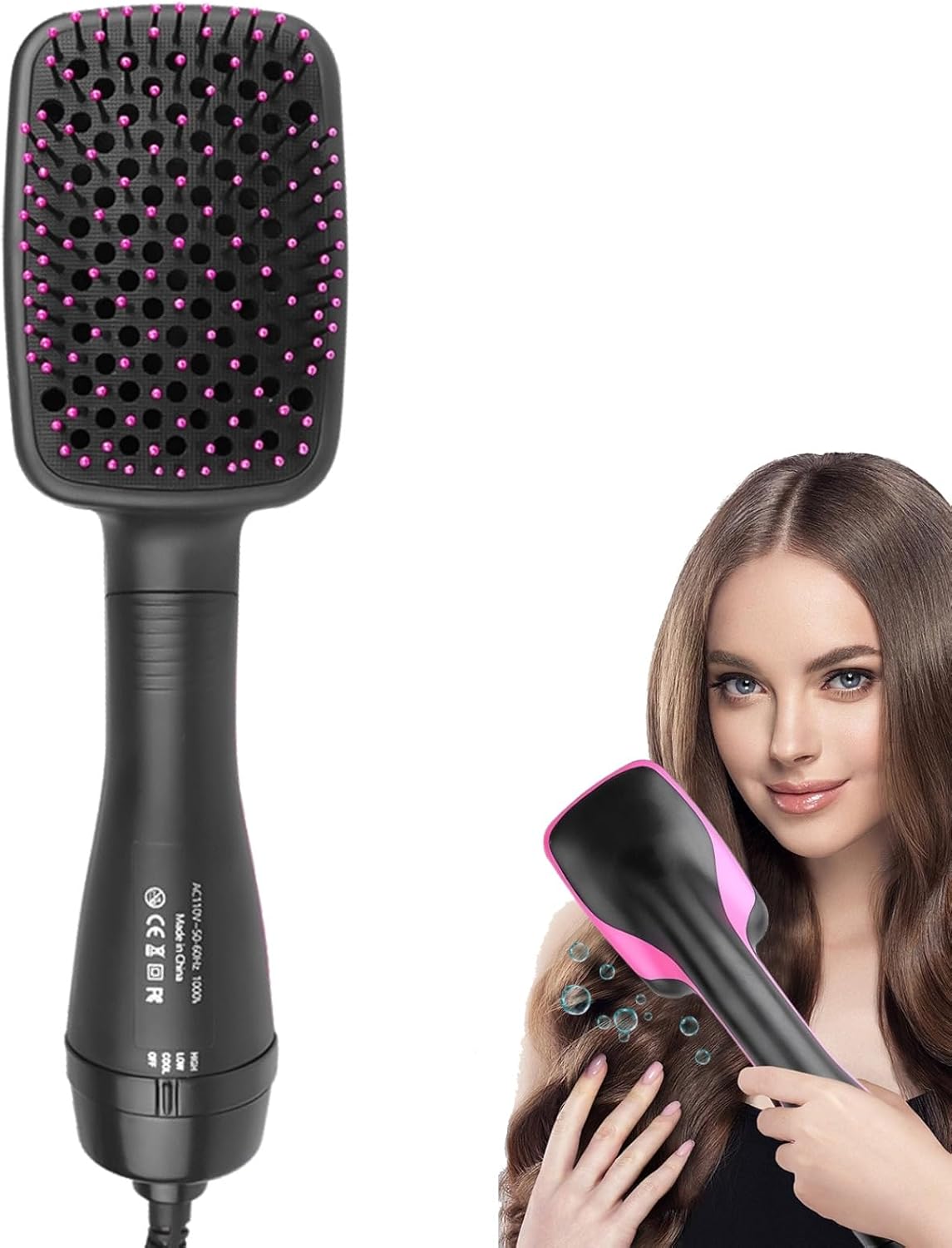 Hair Dryer Brush Blow Dryer Brush in One, 3 in 1 One Step Hair Dryer and Styler, Negative Ion Hair Straightener Hot Air Styling Tool for Straightening Drying Smoothing