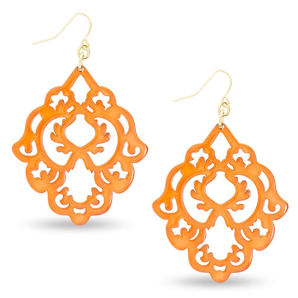 ZENZII Acrylic Resin Colorful Scroll Design Drop and Dangle Earrings for Women
