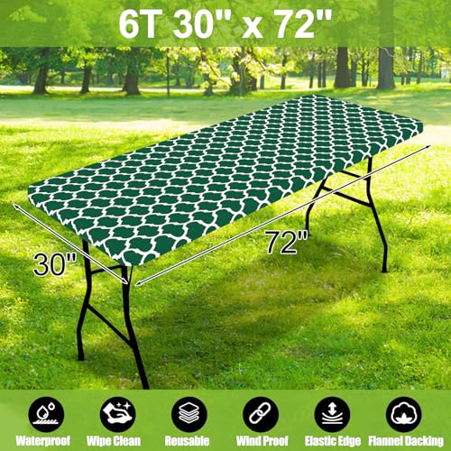 Smiry Picnic Fitted Table Cover, 6 Foot Flannel Backed Vinyl Tablecloth by Smiry - Used condition - Image 8