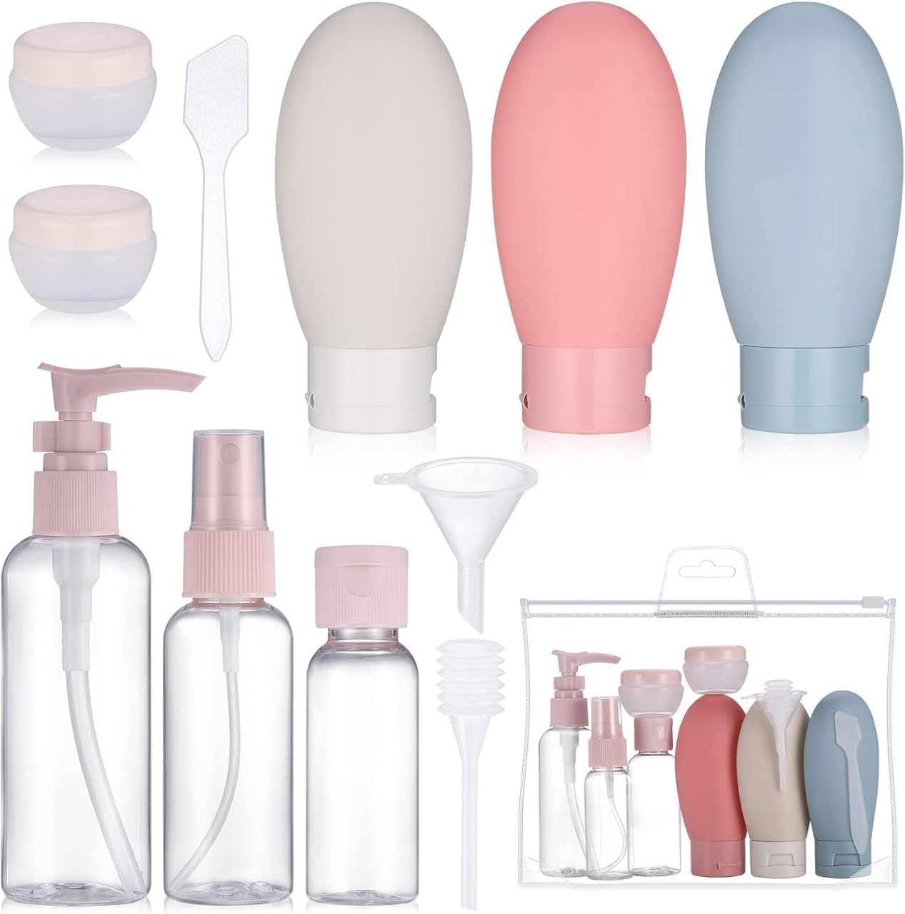 tagpr 11pcs Travel Bottles for Toiletries Travel Essentials for Women Toiletry Bottles for Travelling for Shampoo Cream Handwash Lotion Storage Bottle Accessories Women 60Ml Multicolour (Combo 2)-picture-6