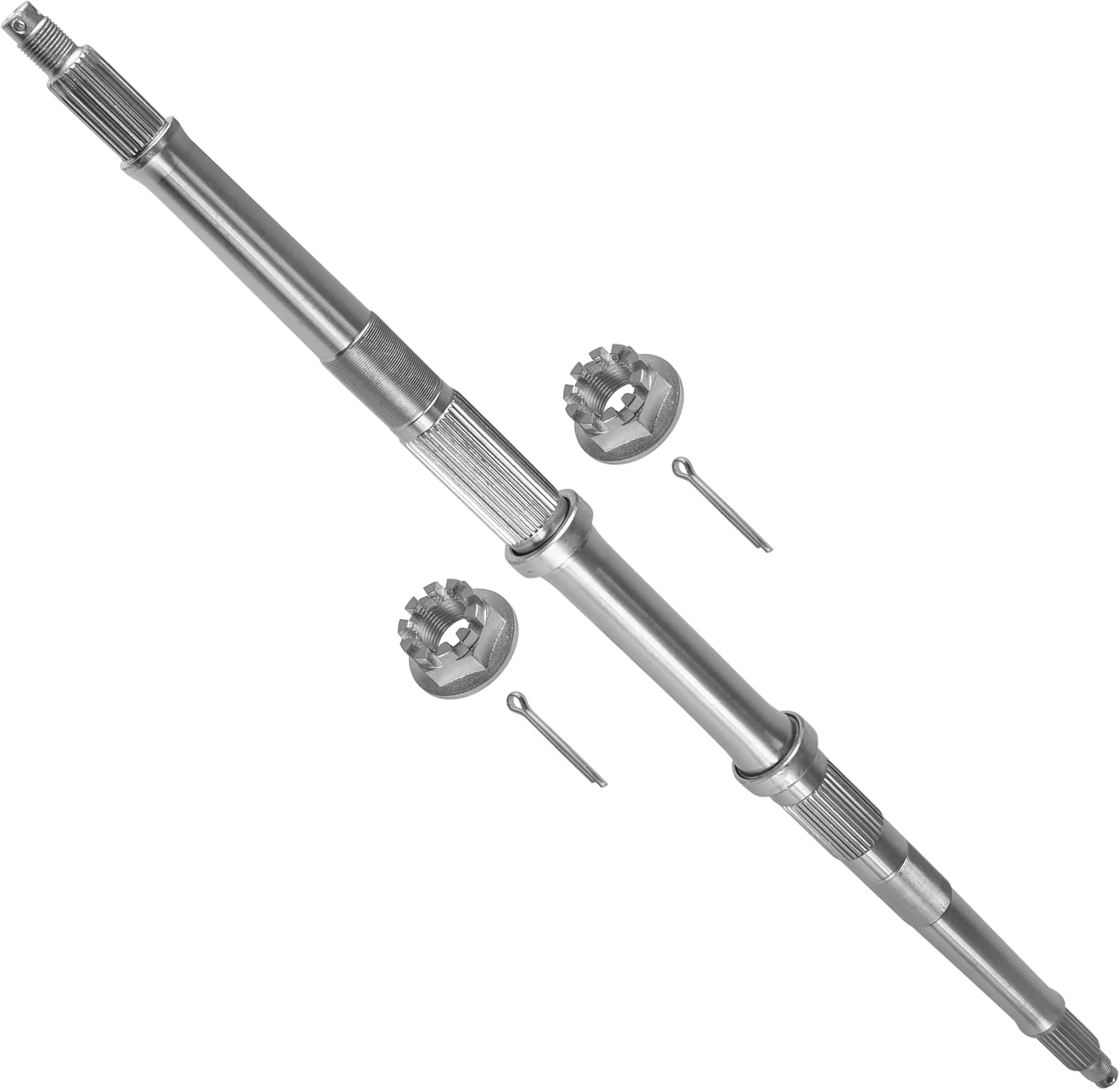 Caltric Rear Axle Shaft with Castle Nuts Pins Compatible with Honda Trx300 Fourtrax 300 2X4 1988-1991
