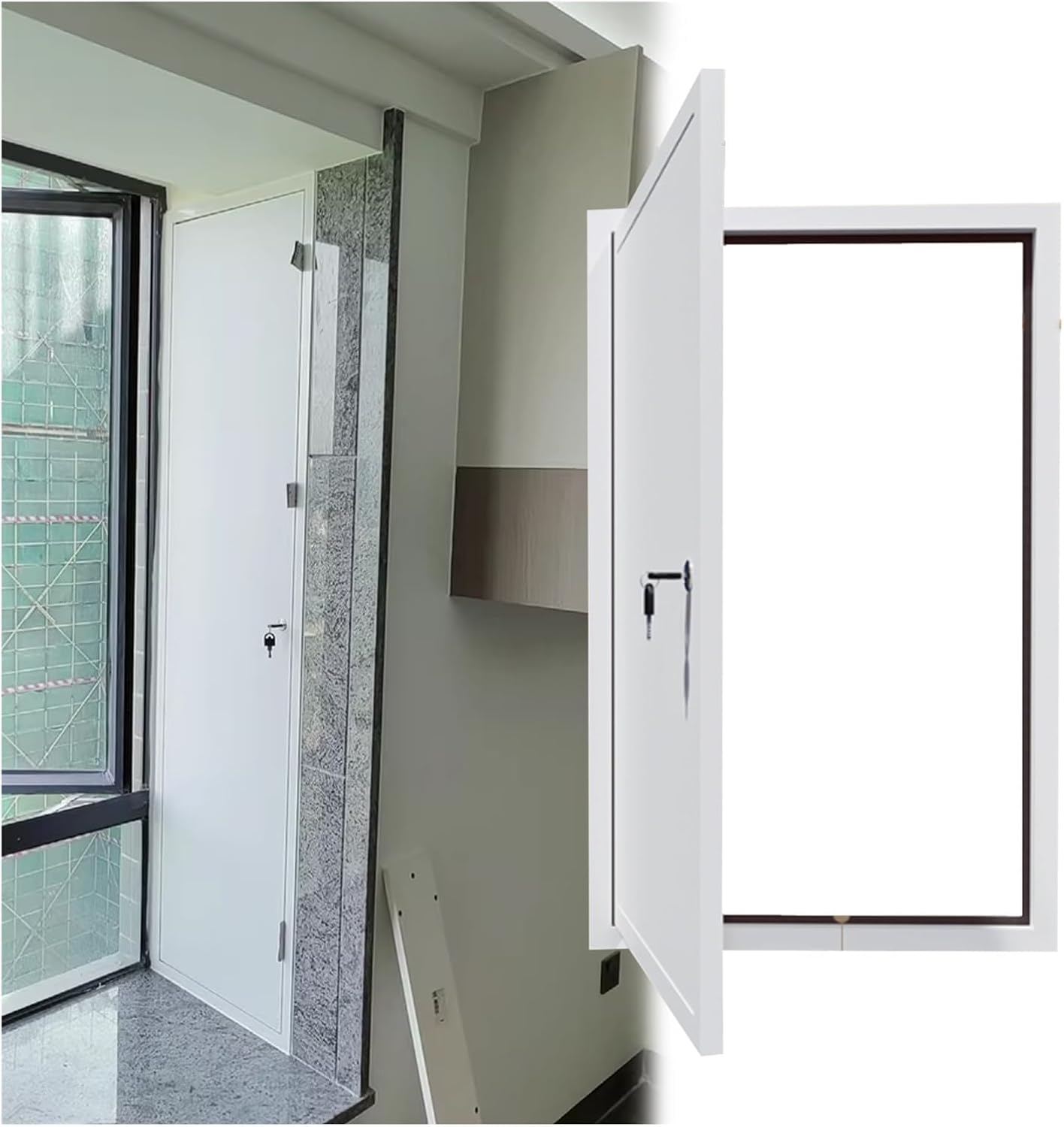 Wall & Hatch Access Panel – Lockable Drywall Access Panel - Customizable HVAC and Electricity Maintenance Door with Key for Secure Wall Hole Cover(WxH 18x36in)