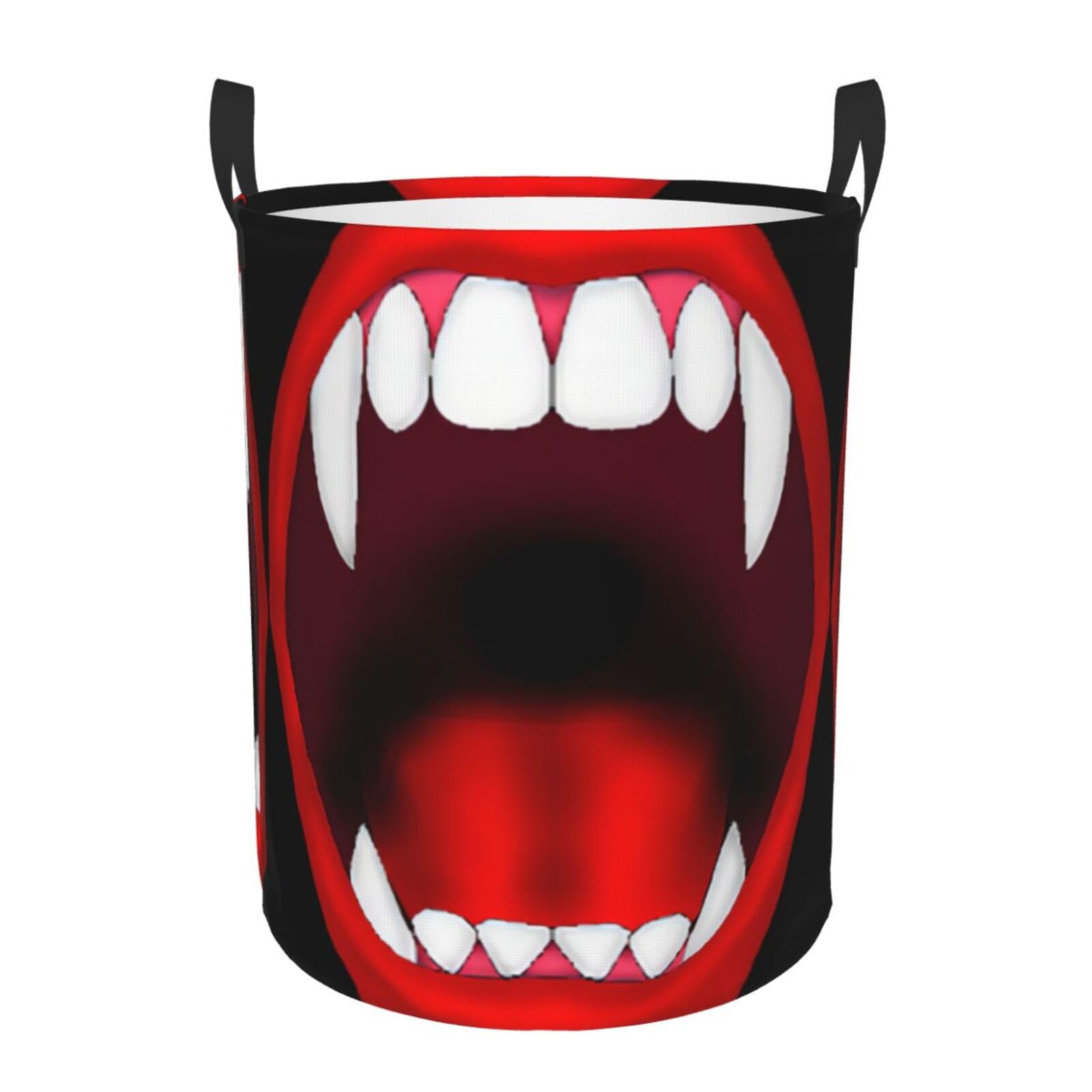 S Circular Hamper – Collapsible Vampire Bat Print Laundry Basket