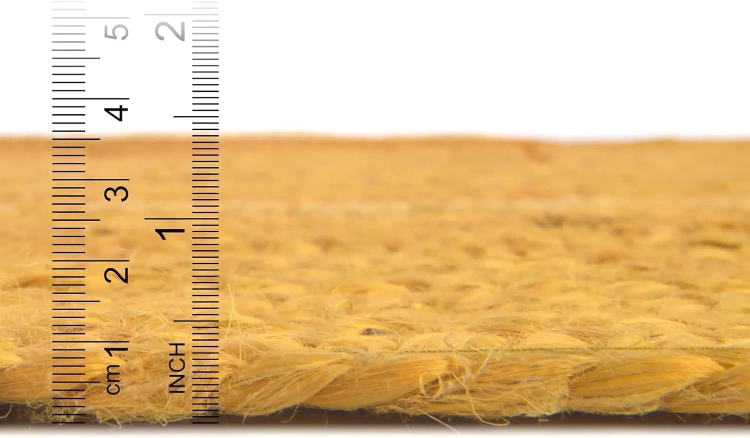 Handmade Hand Woven Braided Jute Natural Fibers Rug Bohemian Hand Braided Eco Friendly Rugs for Bedroom Kitchen Living Room Farmhouse(Yellow,2' Round)