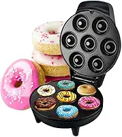 Máquina De Donuts Elétrica Portátil Rápida E Prática Antiaderrente 110V Assa 7 Mini Rosquinhas Confeitaria Premium