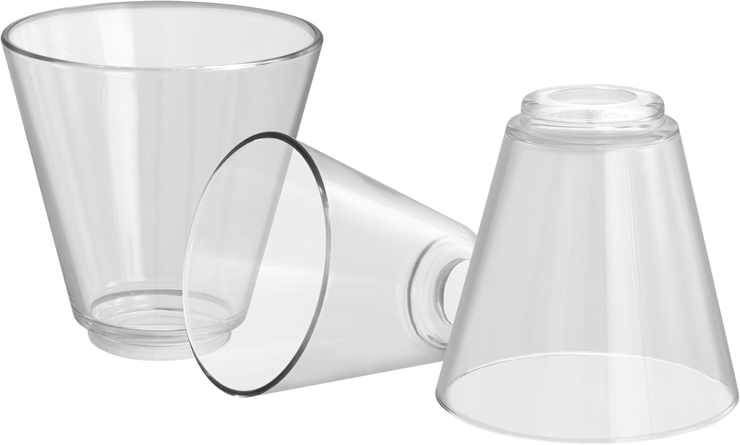 Aspen Creative 23659-60-3,Clear Tapered Cone Glass Shade For Lighting Fixture/Vanity Light/Wall Light/Pendent,Size:6"D x 6"H, Center Hole:1-5/8",Set of 3