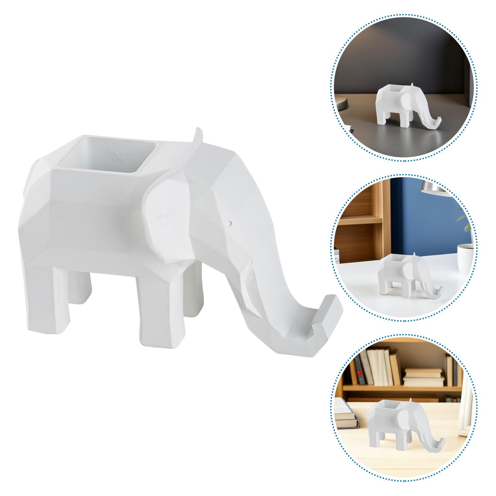 Portapenne da Scrivania a Forma di Animale Geometrico in Resina con Supporto Telefono Organizer Multifunzionale per Ufficio Casa Scuola Contenitore Elegante per Penne e Accessori