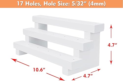 Miniatura 4 de Soporte elevador de exhibición para tartas, soporte para paletas de madera de 3 niveles, soporte de ventosa de 17 agujeros para mesa de postres de