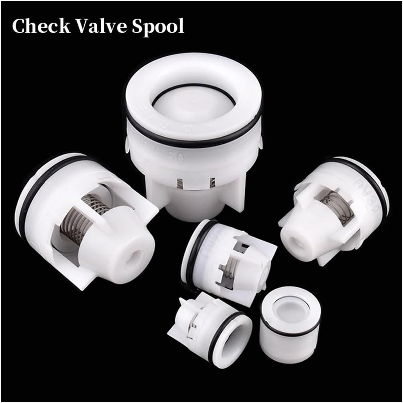 1~10 pezzi 8 50 mm plug-in in plastica valvola di non ritorno ritegno a molla contatore dell'acqua antigoccia(Large Flow Od 50mm,10Pcs)