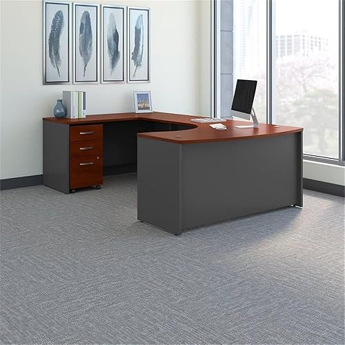 Miniatura 2 de UrbanPro Escritorio en forma de U con arco izquierdo con archivador móvil en Hansen Cherry