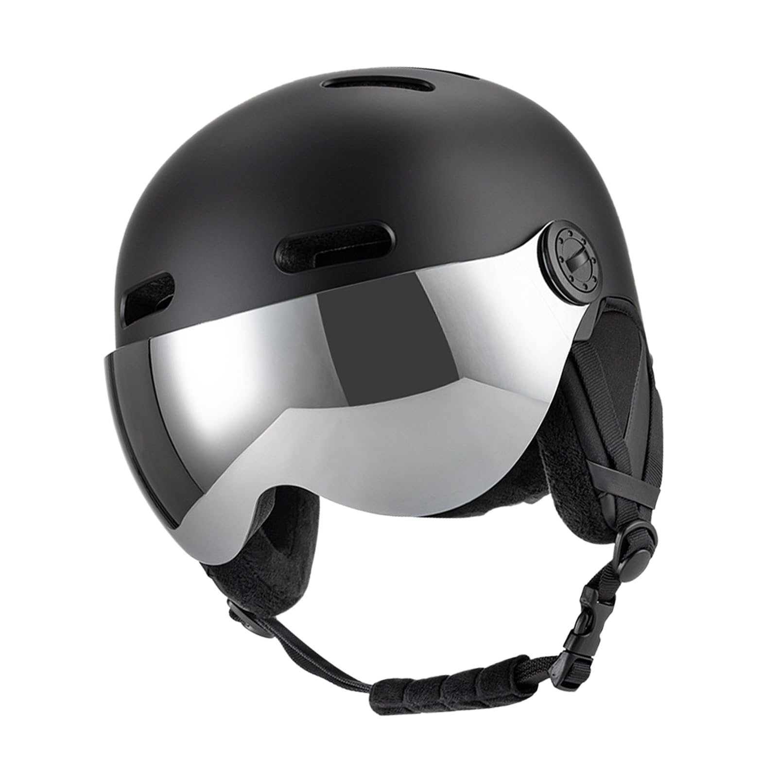 CHICIRIS Casque de Ski avec Lunettes, Doublure ABS EPS, Casque de Snowboard, Doublure Amovible, Coussinets d'oreille, 12 Aérations, Visière Amovible,