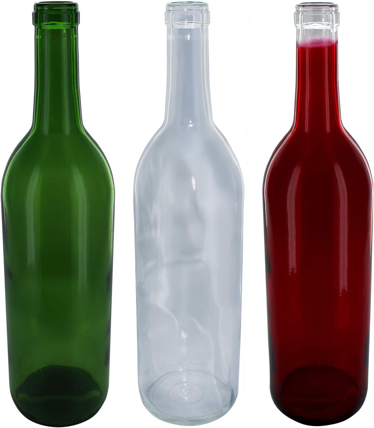 HBO Home Brew Ohio 750ml Wine Bottles Multi-Color Italian Theme Green Clear Red