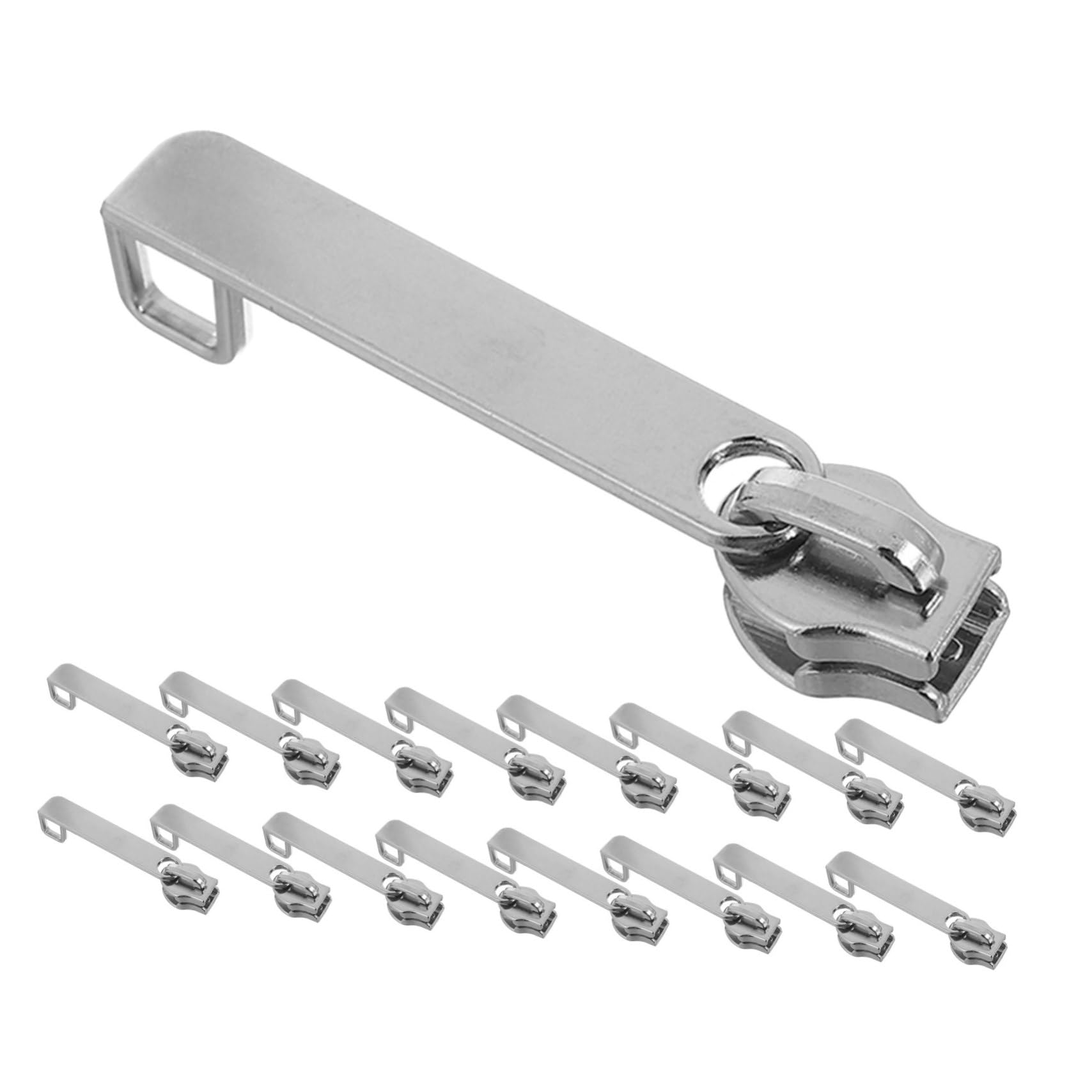 Hohopeti 100 Piezas Tiradores de Cremallera Metálicos Reemplazables para Maleta Cabezal Desmontable Bloqueo para Seguridad Mango Ergonómico para Equipaje y Mochilas Plata Vintage