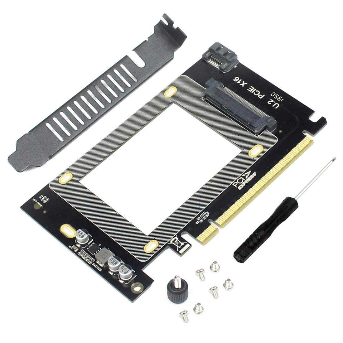 JEYI U.2 SSD to PCIe X16 3.0 Adapter SFF-8639 PCIe Adapter PCIe NVMe SSD Adapter with U.2 Port for 2.5