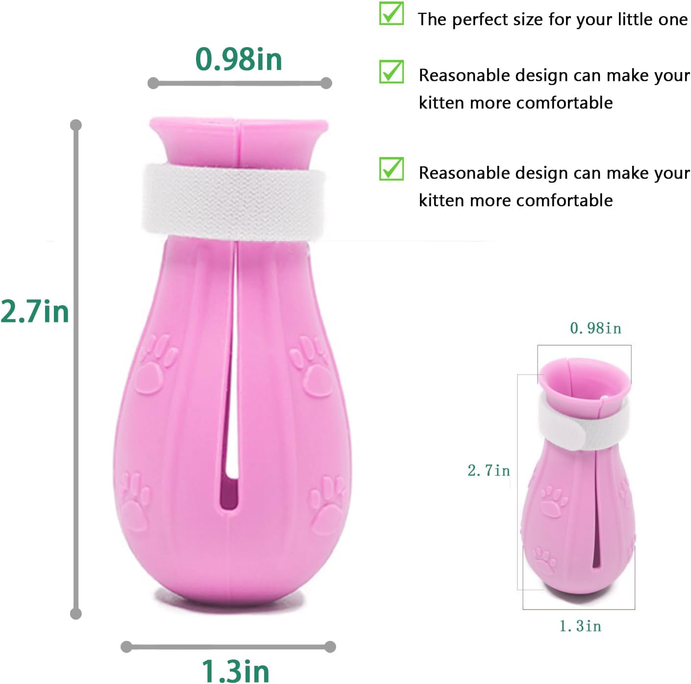 Anti-Scratch Silicone Cat Shoes and Cat Bathing Bag Pink image 4