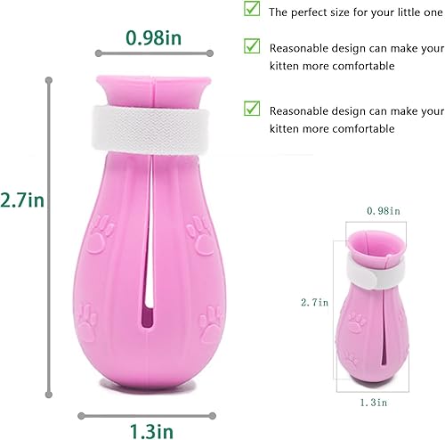 Miniatura 4 de MSMUOEZ Zapatos de silicona antiarañazos para gatos, bolsa de red de ducha multifuncional ajustable antimordeduras, bolsa de malla para aseo de