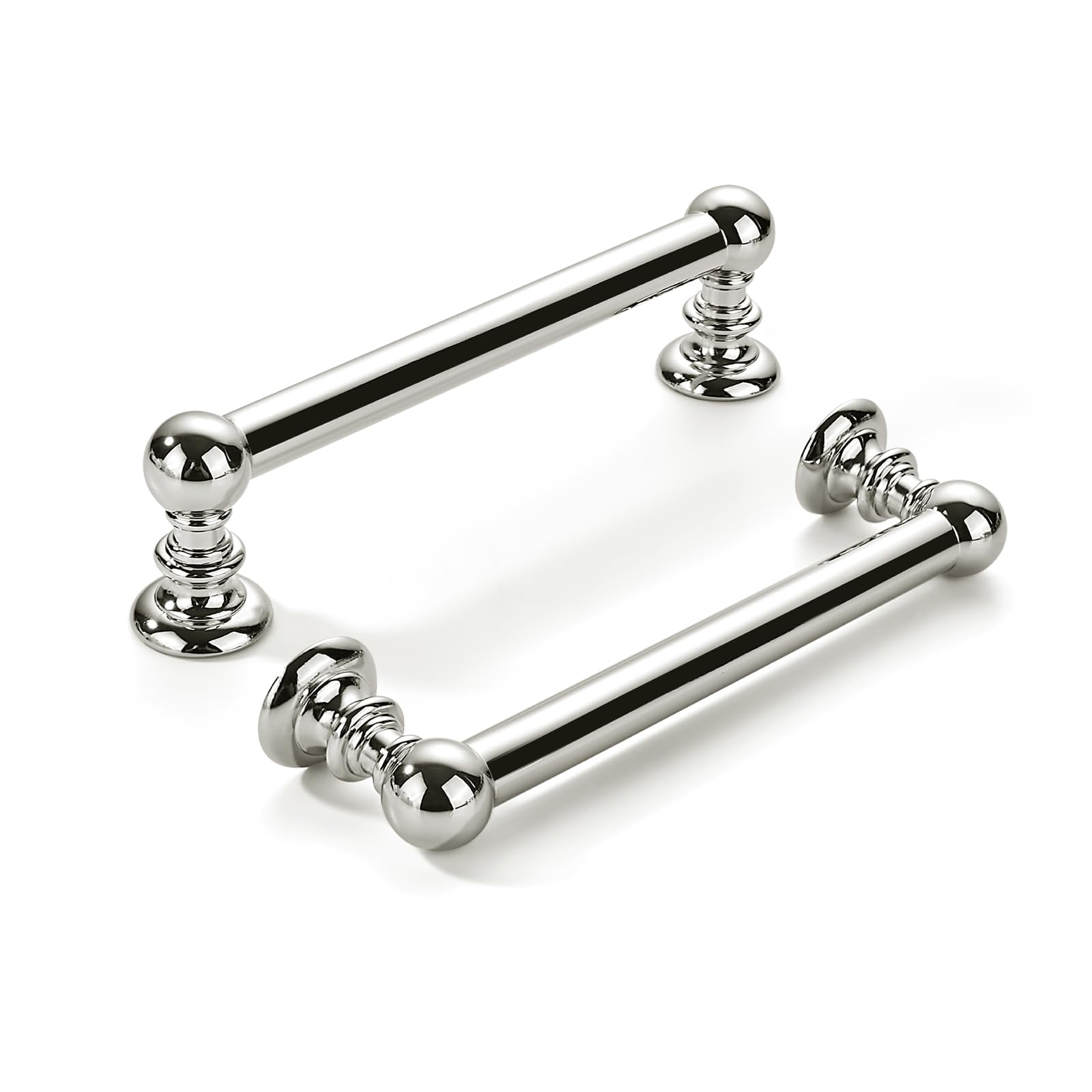 KHTUMEWARE-80362 Polished Nickel Cabinet Pulls CTC 4 in (102 mm) 10-Pack
