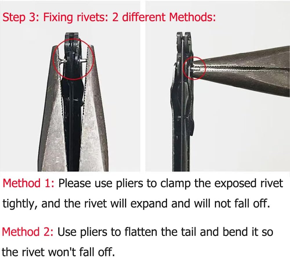 18 Pack Portable Umbrella Rivet Tubular Pins Replacement 1.3mm Joint Nail Connector for Travel Folding Rain Umbrellas Frame Repair Stretcher Rib Support Parts 9mm 8.2mm 7.5mm Post