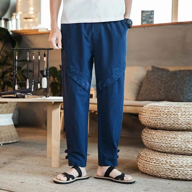 Pantalon sarouel d'été homme léger style chinois décontracté