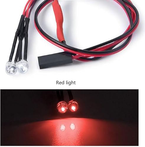 Miniatura 6 de Kit de luces traseras de 2 luces LED para coche, 2 LED, accesorios para SCX10 D90 TRX4 SCX10 Truck Tank Crawler (2 rojos + 2 blanco)