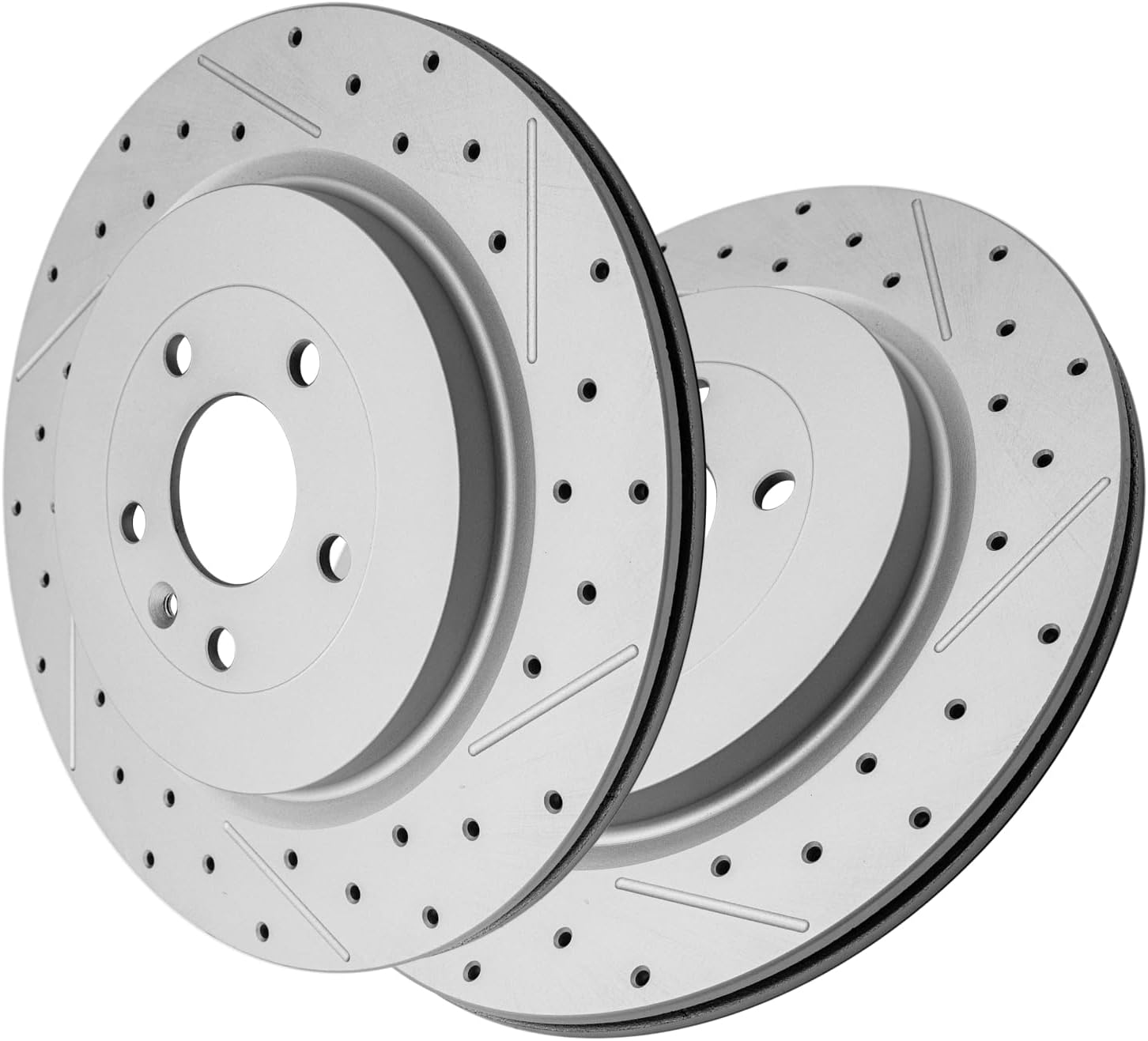 Rear Disc Brake Rotors, Drilled Slotted Brake Rotors Kit, Fit for Ford Explorer Flex Police Interceptor Utility Special Service Police Taurus, Lincoln Mks Mkt