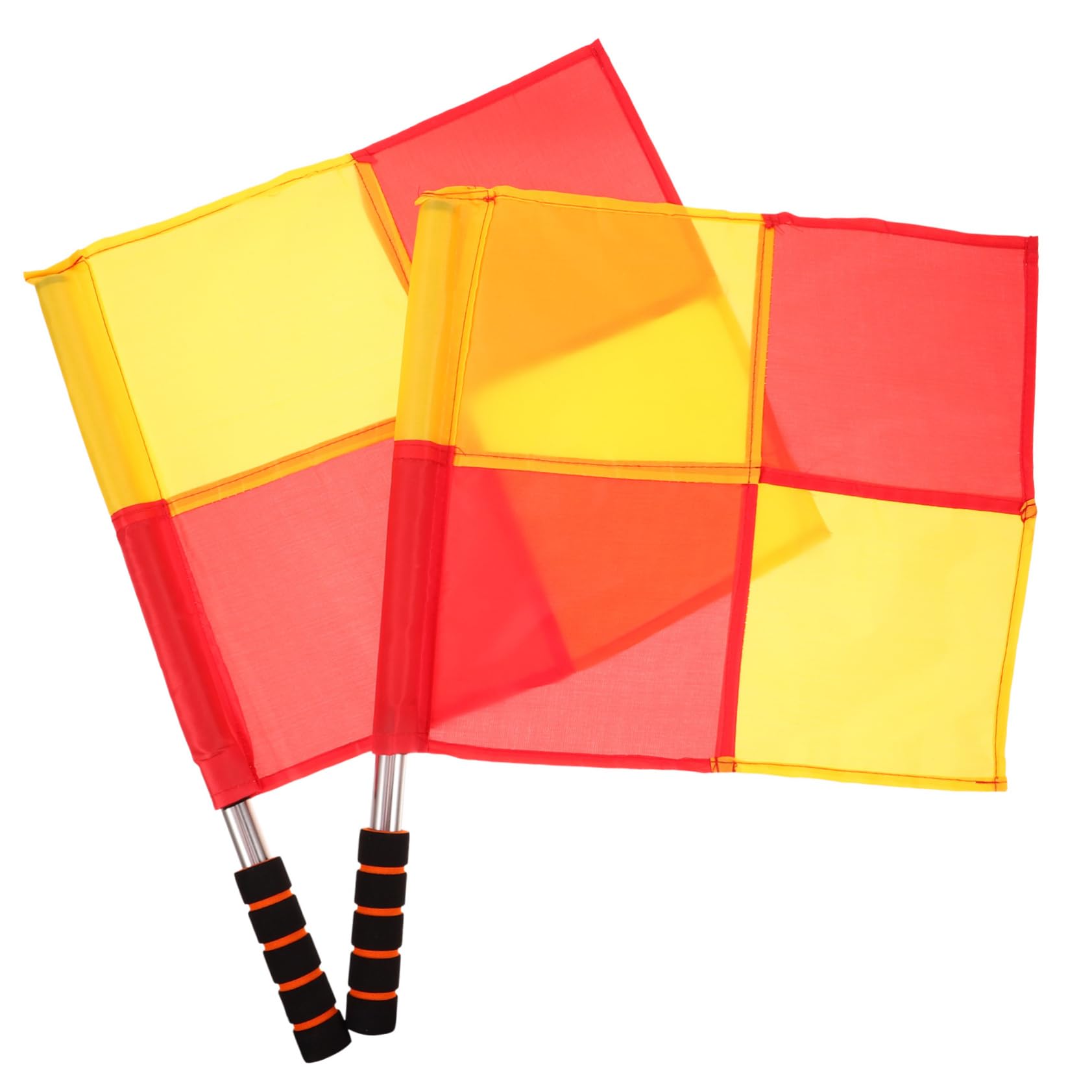 FOYTOKI Soccer Referee Signal Flags Match Conducting Flags Stainless Steel Flagpoles for Racing Outdoor Sports