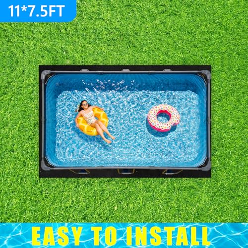 Image of Pool Liner Pad for Above Ground Pool - Heavy Duty 8oz /m Felt Underlayment Pad, 40% Thicker Rectangle Pool Pad,Heat-Pressed Under Pool Mat for Superior Puncture Resistance (11*7.5ft, Rectangle)